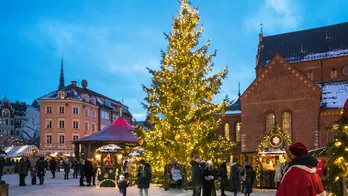 Latvia claims to have displayed the world's first Christmas tree in 1510 adorned with artificial roses